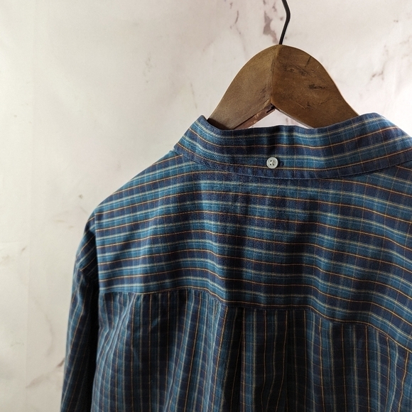 Duluth Shirt Mens 2XL Blue Button Down Plaid Long Sleeve Wrinkle Fighter Iron - Picture 6 of 11